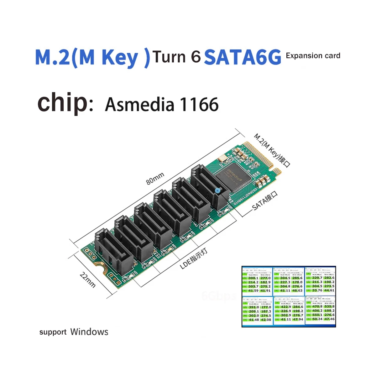 M Ű NVME Ȯ ī, NAS ϵ ̺ Ȯ  ī, M.2-6 Ʈ, SATA 3.0, 6G