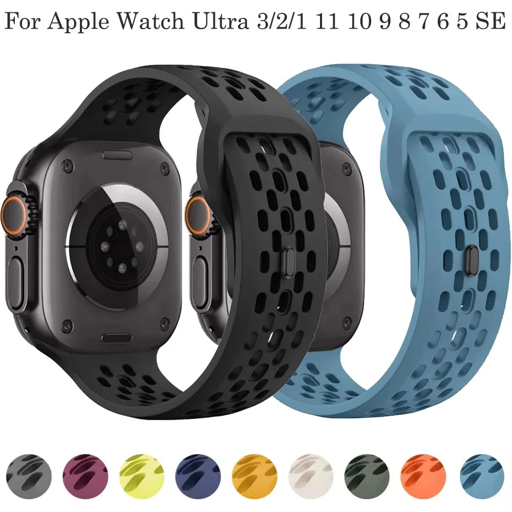 สายซิลิโคน Apple Watch ยืดหยุ่น ระบายอากาศดี สำหรับทุกรุ่น