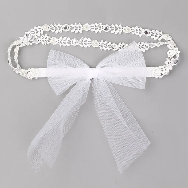 Vintage Girls Pearl Headband Vintage Baptism Headband Rhinestone Baby Headwear baby hair accessory First Birthday Costume New boots baby accessories	 Baby Accessories