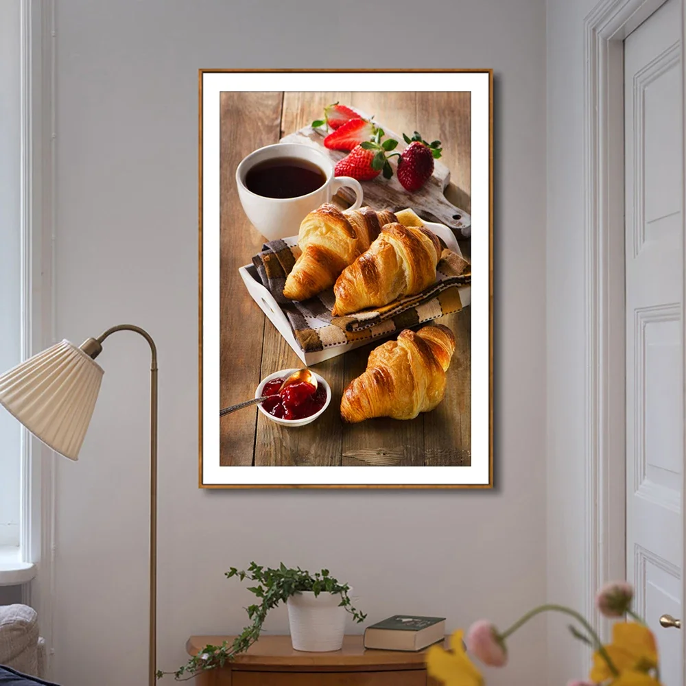 Diy 5D Diamond Painting Kitchen Diamond Embroidery Coffee Picture Rhinestones Bread Cross Stitch Kit Scenery Home Decoration - 2