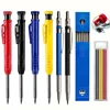 2.8/2.0mm Solid Carpenter Mechanical Pencils With Leads Built-in Sharpener Marking Tool Woodworking Deep Hole Mechanical Pencils 1