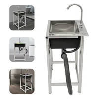 Stainless Steel Sink Free Standing Utility Sink Free Standing for Utility Room Garage Basement Outdoor and Indoor 1