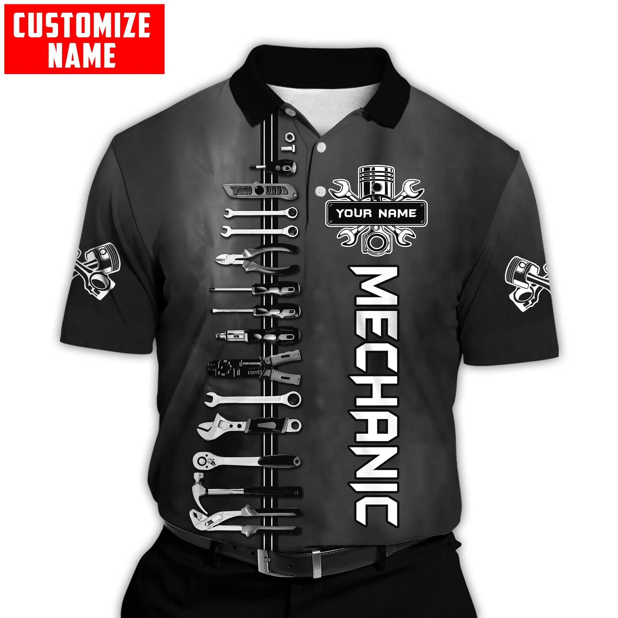 Personalized Name Mechanic 3D All Over Printed Mens Polo Shirt Summer Short  Sleeve t-shirt Street Casual POLO shirt tops WK11 - AliExpress