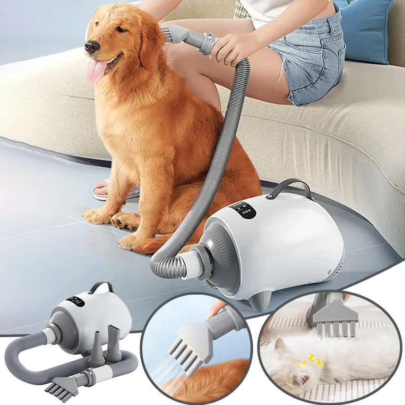 

2100W Pet Hair Dryer LED Cat and Dog Grooming Negative Ion Dryer Adjustable Powerful Silent Cat Hot Air Heater Dog Hair Blow