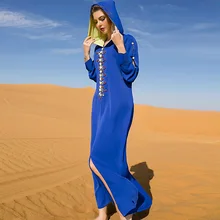 

Eid Satin Abaya Caftan Marocain De Soiree Handwork Diamonds Muslim Abayas for Women Dubai Evening Dresses African Islam Clothing