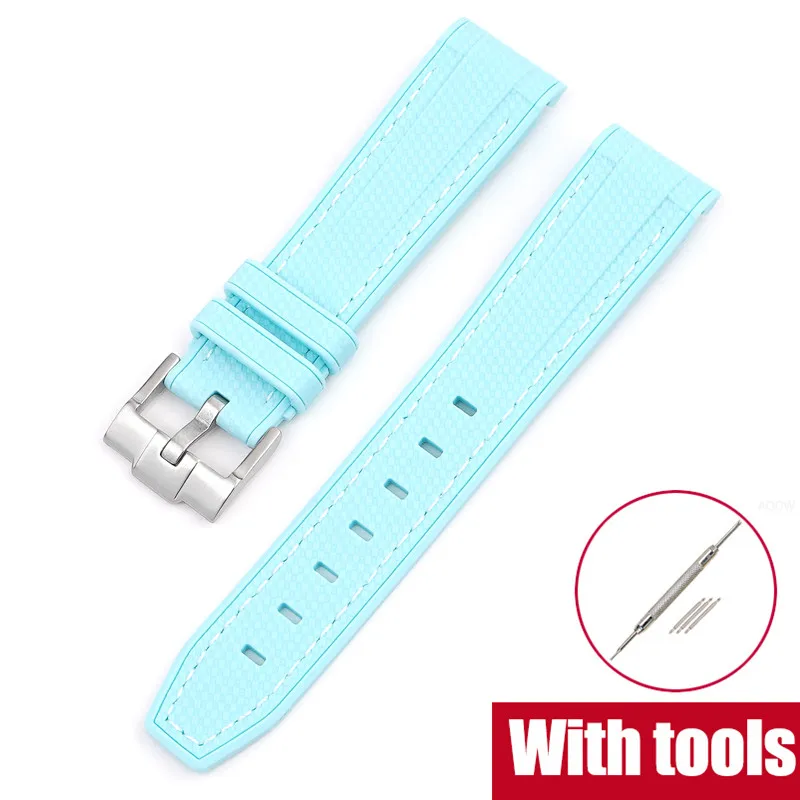 Premium Liquid Silicone Watch Band - Universal 20mm Strap with Curved Interface