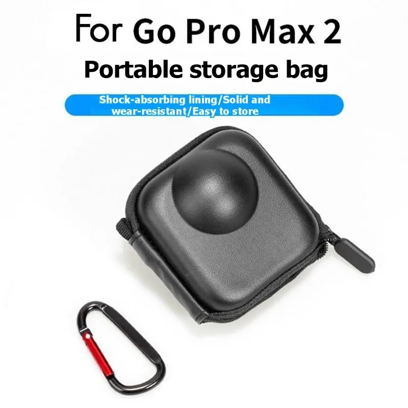 N05R Gopro Max 2 케이스 미니 가방 파노라마 스포츠 카메라 휴대용 보관 케이스 보호용 파우치 하프 지퍼 + 잠금 장치