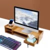 Wood Desk Organizer Home Office Desktop Storage Drawer Computer Holder With Lock 4