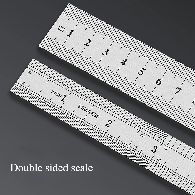 Precision Stainless Steel Double-Sided Metric Measuring Ruler (15-40cm)