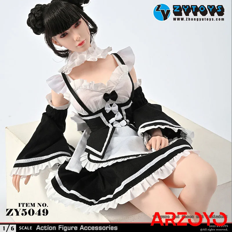 

ZYTOYS ZY5049 1/6 Scale Female Maid Outfit Maid Dress Armband Bow Tie Set Clothes Model Fit 12 Inch Soldier Action Figure Body