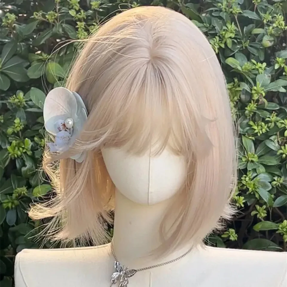 Brown Synthetic Long Deep Wave Wig For Women With Bangs