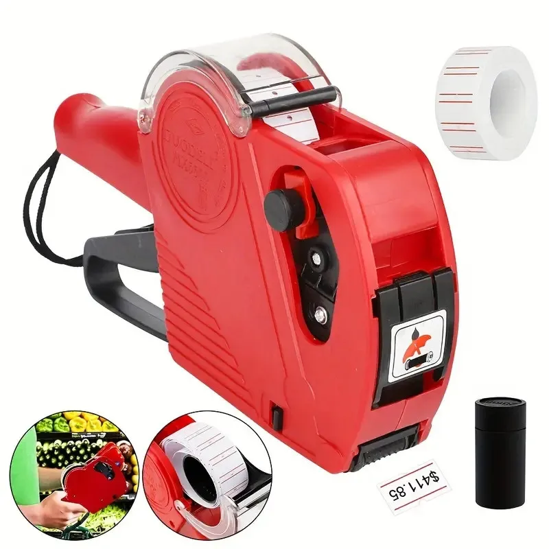 Eink Price Tag Plastic Price Label Holder MX-5500 8 Position Handheld Price Label Gun with 1 Ink Coder for Retail Store Supermarket