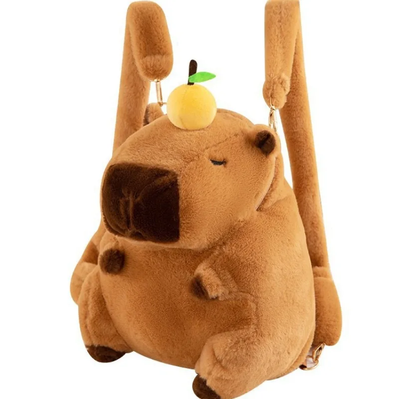 Capybara Plush Backpack Kawaii Fashion Plushie Doll Fur Bag Children's Bag Shoulder Bag Mini Knapsack Bags Gifts For Girlfriend