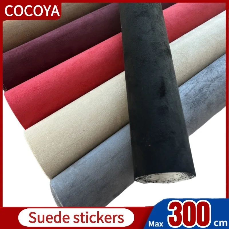 

Suede Self Adhesive Leather Patch Car Interior Sticker Retractable Large Size Velvet Leather Roll Car Door Panel AB-pillar Decor