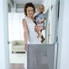 New Retractable Baby Safety Gate Pet Barrier Fences Magic Dog Gate Portable Durable Breathable Mesh Cloth Baby Protection Fence 2