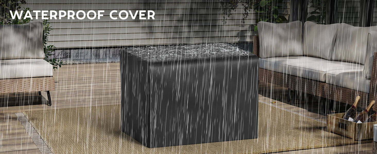 fire pit table with cover