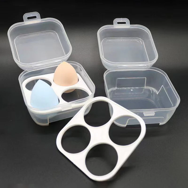 Cosmetic Egg Storage Box Beauty Sponge Stand Storage Case Makeup Blender Puff Holder 1PC Empty Cosmetic Transparent Puffs Box makeup puff holder
