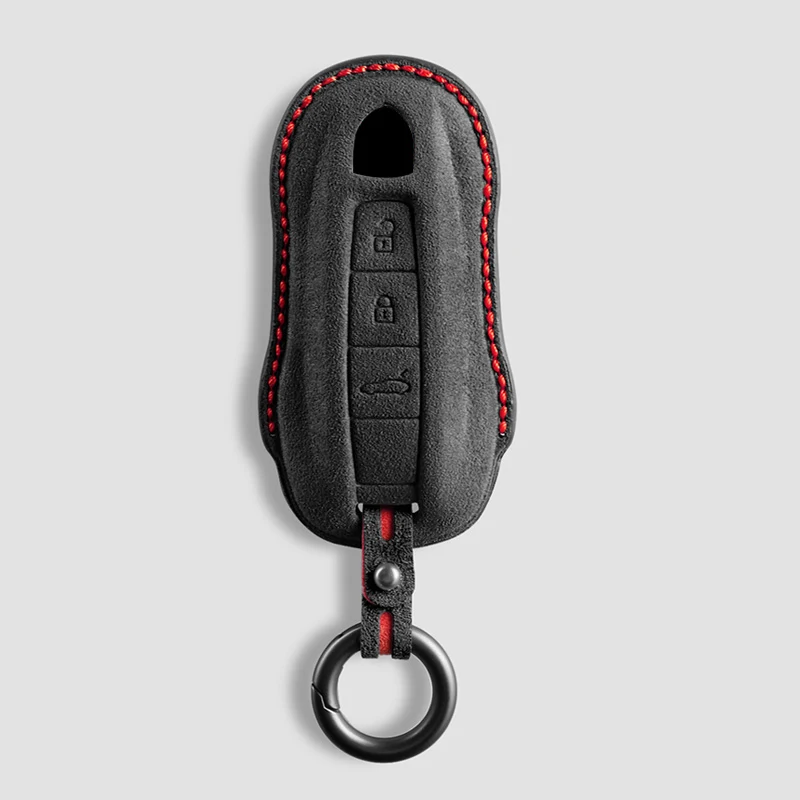 

Alcantara Car Key Case Cover For Porsche Panamera Spyder Carrera Macan Cayman Cayenne 911 970 981 991 Accessories