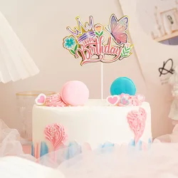Happy Birthday Butterfly Cake and Cupcake Toppers - Elegant Party and Wedding Decor - 1 pc or set (Butterfly crown)