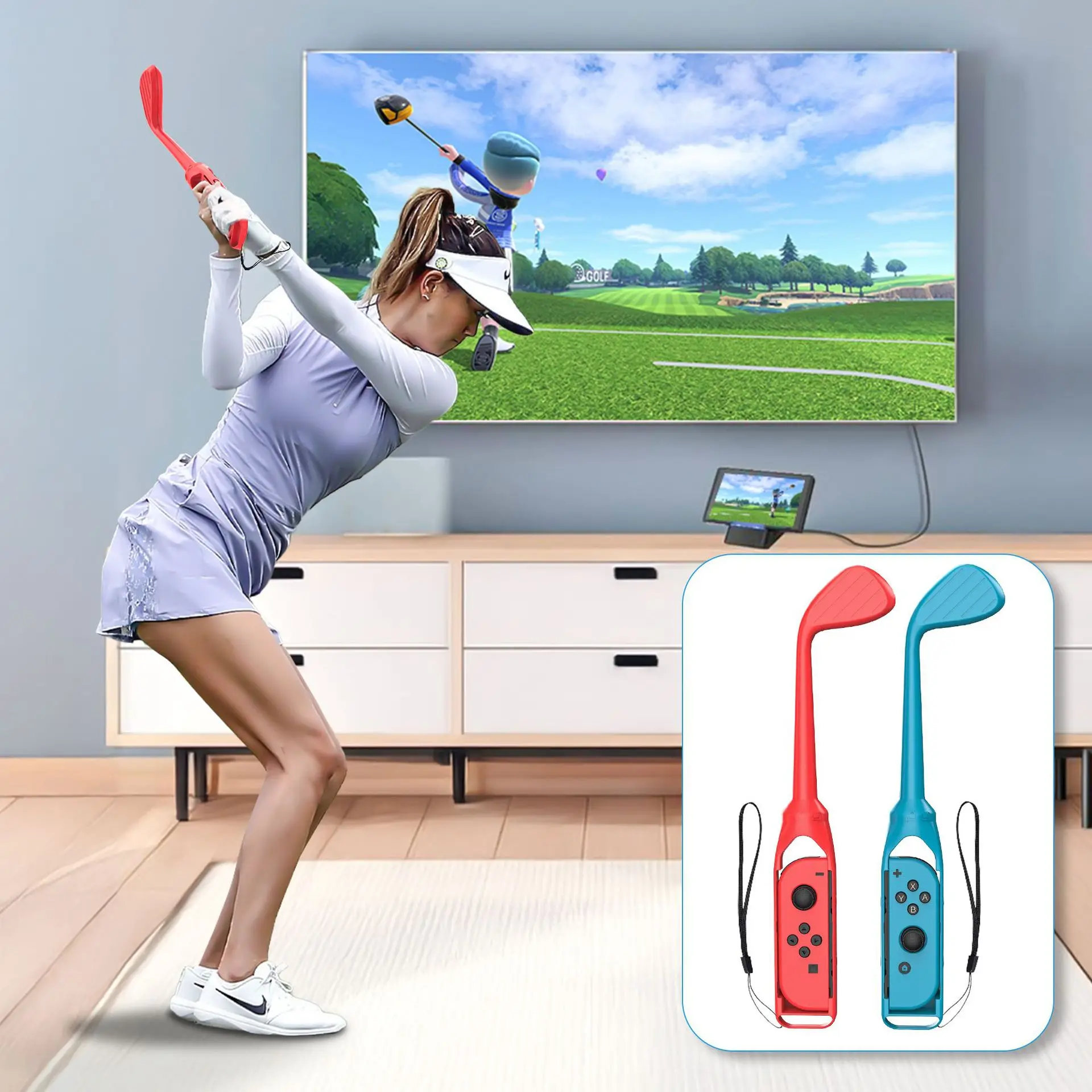 18 in 1 Switch Sports Somatosensory Sports Set Multi in 1 Game Lightsaber Tennis Racket Racing Steering Wheel