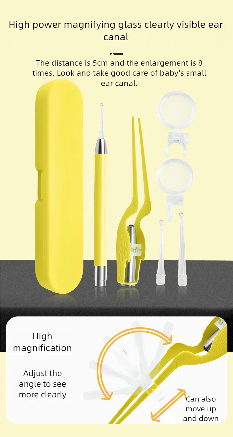 Ear Cleaning Kit with LED Light Ear Wax Removal Kit for Kids and Adults Earwax S
