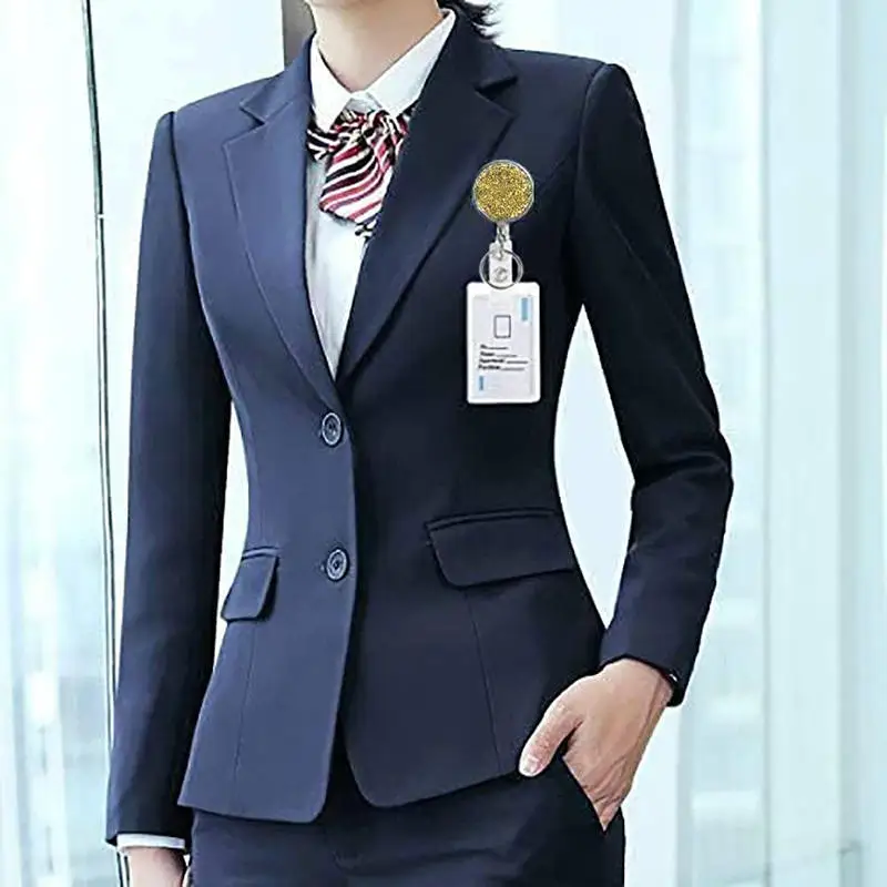 새로운 디자인 1피스 메탈 글리터 접이식 간호사 배지 릴 의사 학생 교사 ID 카드 홀더 키체인 랜야드