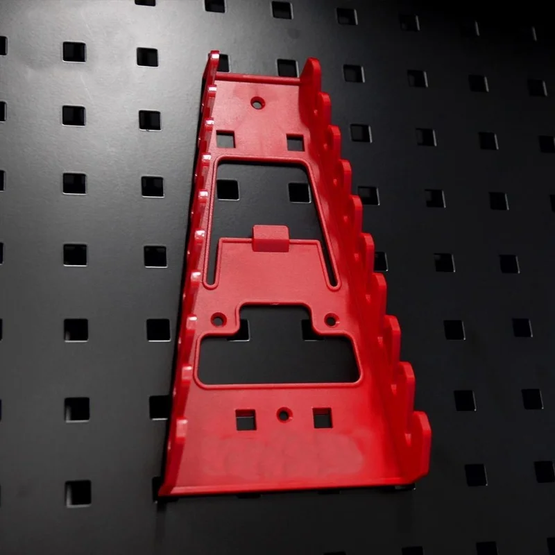 Red Wrench Organizer Plastic Wrench Organizer Tray Sockets Storage Tools Rack Sorter Standard Spanner Holders Wrench Holder 5