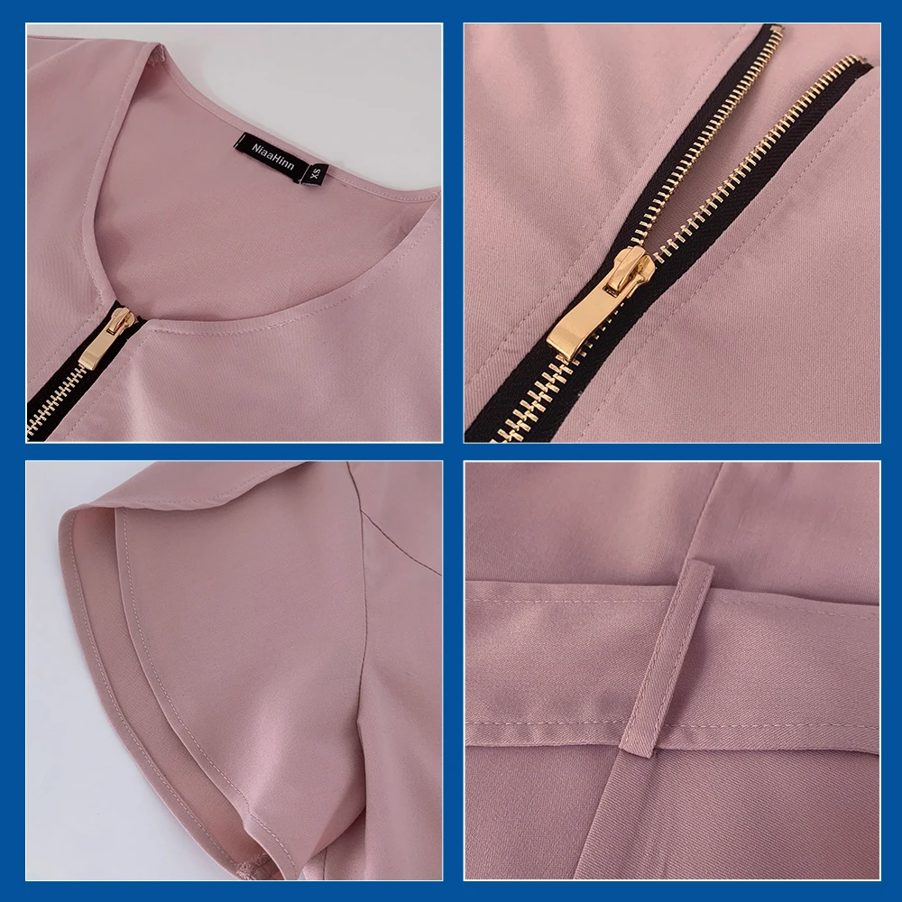 Nursing Uniform Women Summer Medical Scrubs Short Sleeve Blouse with Belt Operating Room Workwear Lab Uniforms Nurse Accessories