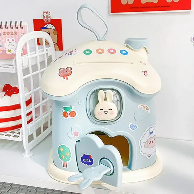 Érmemegtakarítás Jar Multifunkcionális Pénzdoboz Élénk Színű Dekoratív Gyermek Törhetetlen Malacka Bank Játékasztal Dekoráció - Image 5