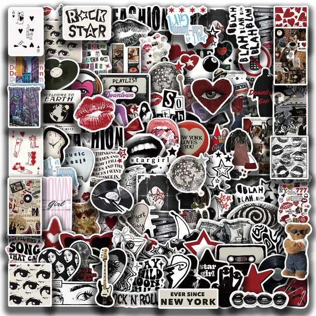 50/100pcs Downtown Y2K Girls Aesthetics Cartoon Graffiti Stickers Phone Guitar Laptop Suitcase Waterproof Sticker Kids Toy 1