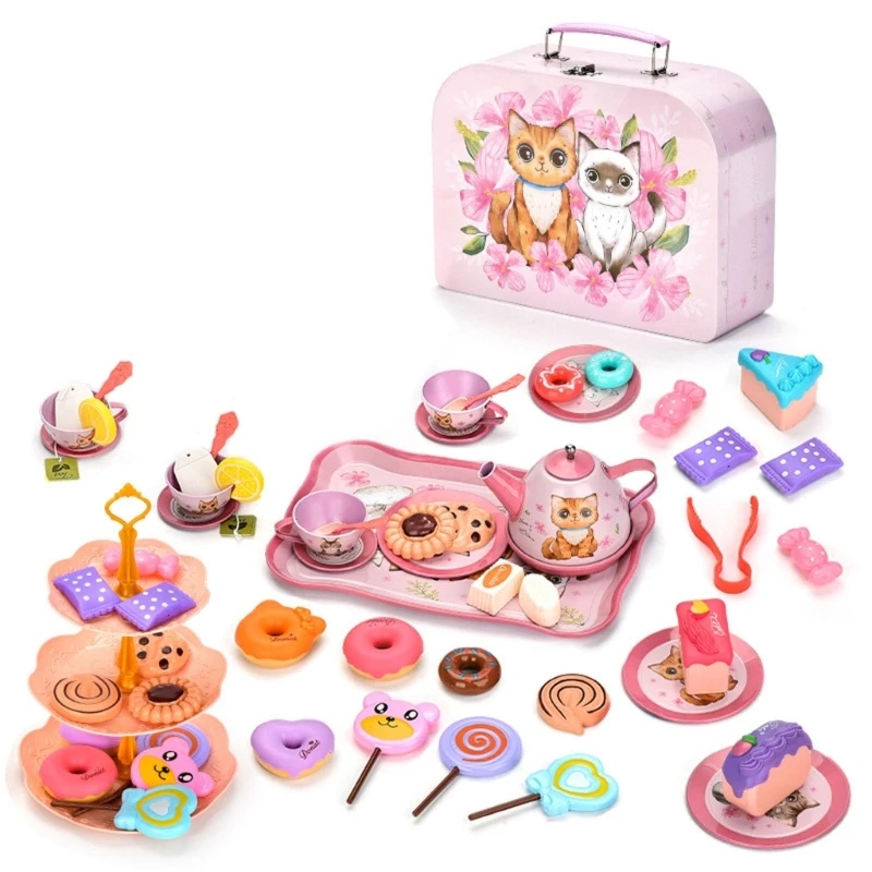 

Реалистичный чайный сервиз, кофейная кружка, десерт, интерактивная детская ролевая игра, обучающая игрушка, Прямая поставка