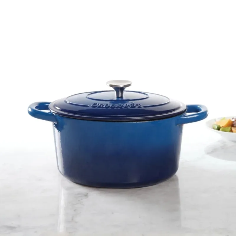 

qt Round Dutch Oven Crock Pot, Sappire