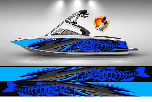 Catfish Blue Graphic Vinyl Boat Wrap Fishing Pontoon Sportsman Decal Sea  Water All Boats - Car Body Film - AliExpress