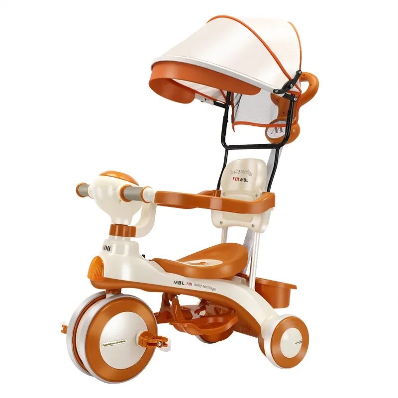 Children's Tricycle 1-6 Years Old Children's Pedal Scooter Baby Handcart Sliding Scooter Music Lightweight Stroller