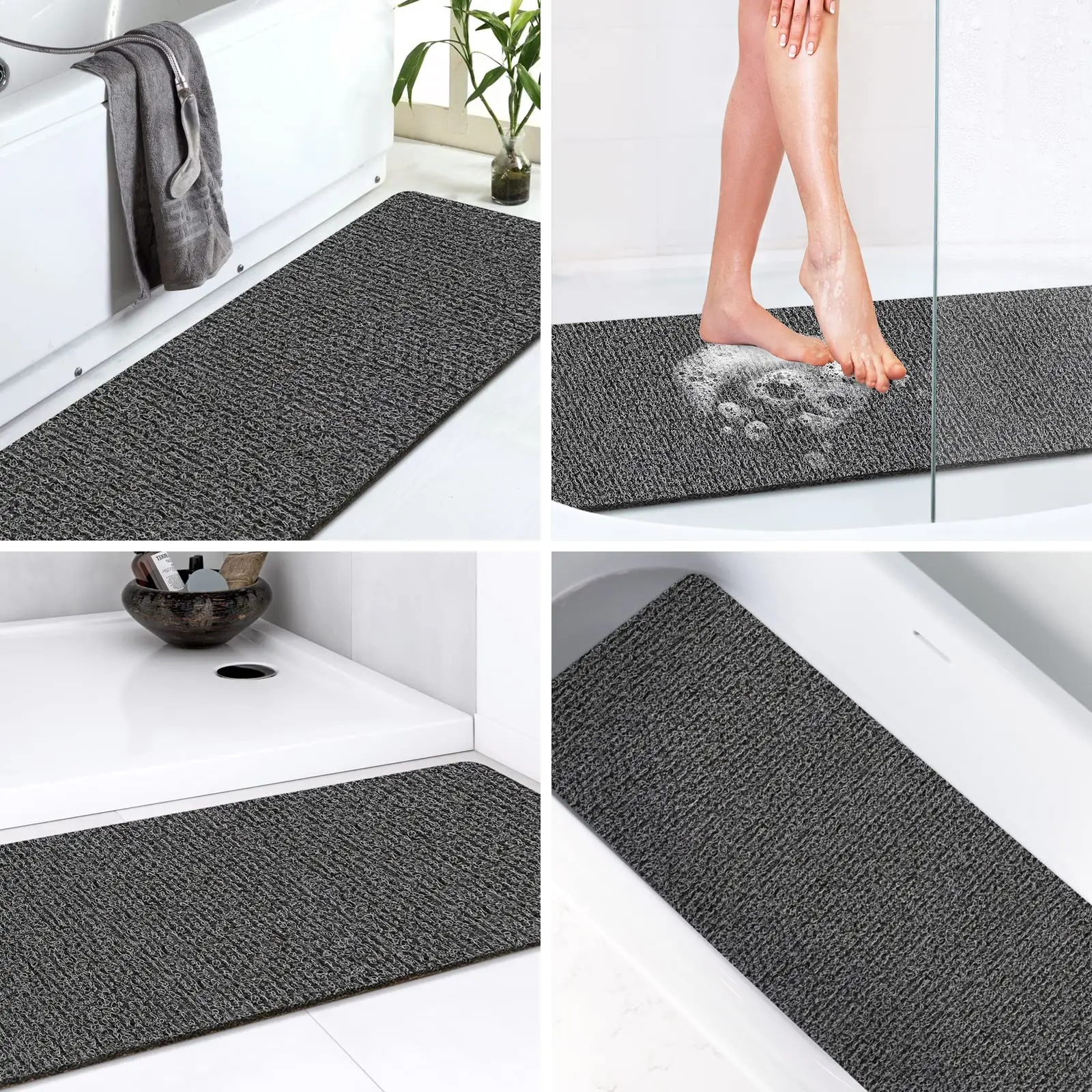 Tappetino doccia in luffa, tappetini doccia antiscivolo per doccia interna, tappetino da bagno ad asciugatura rapida con texture morbida | IT