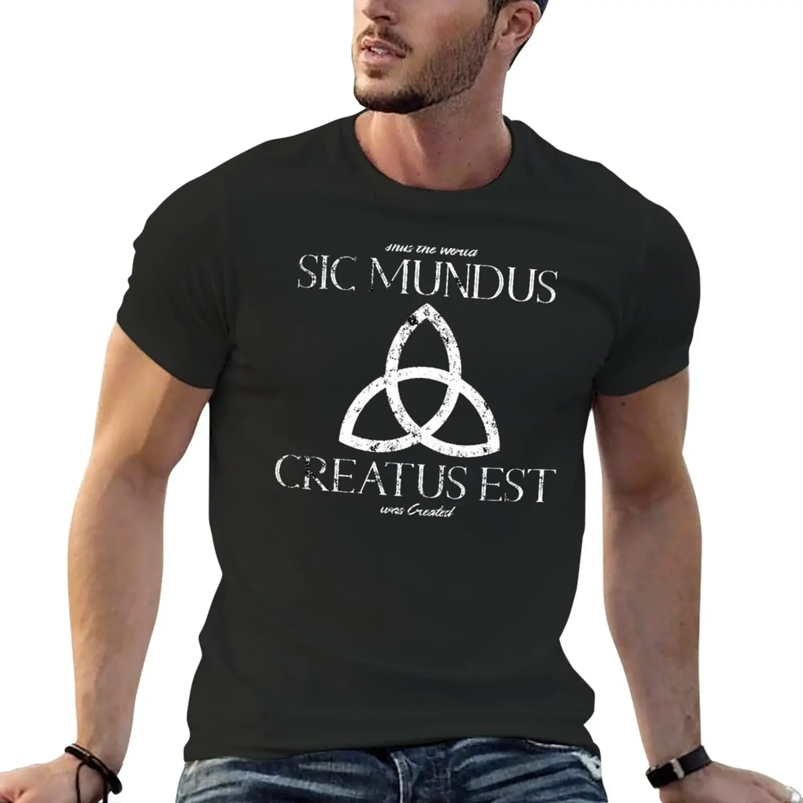 

Sic Mundus Creatus Est Dark T-Shirt customs shirts graphic tees tees mens graphic t-shirts anime