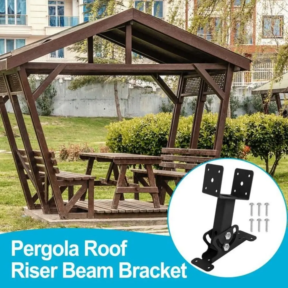 304 Stainless Steel Pergola Roof Riser Beam Bracket Saddle Shaped Flexible Mount Canopy Support Frame Adjustable