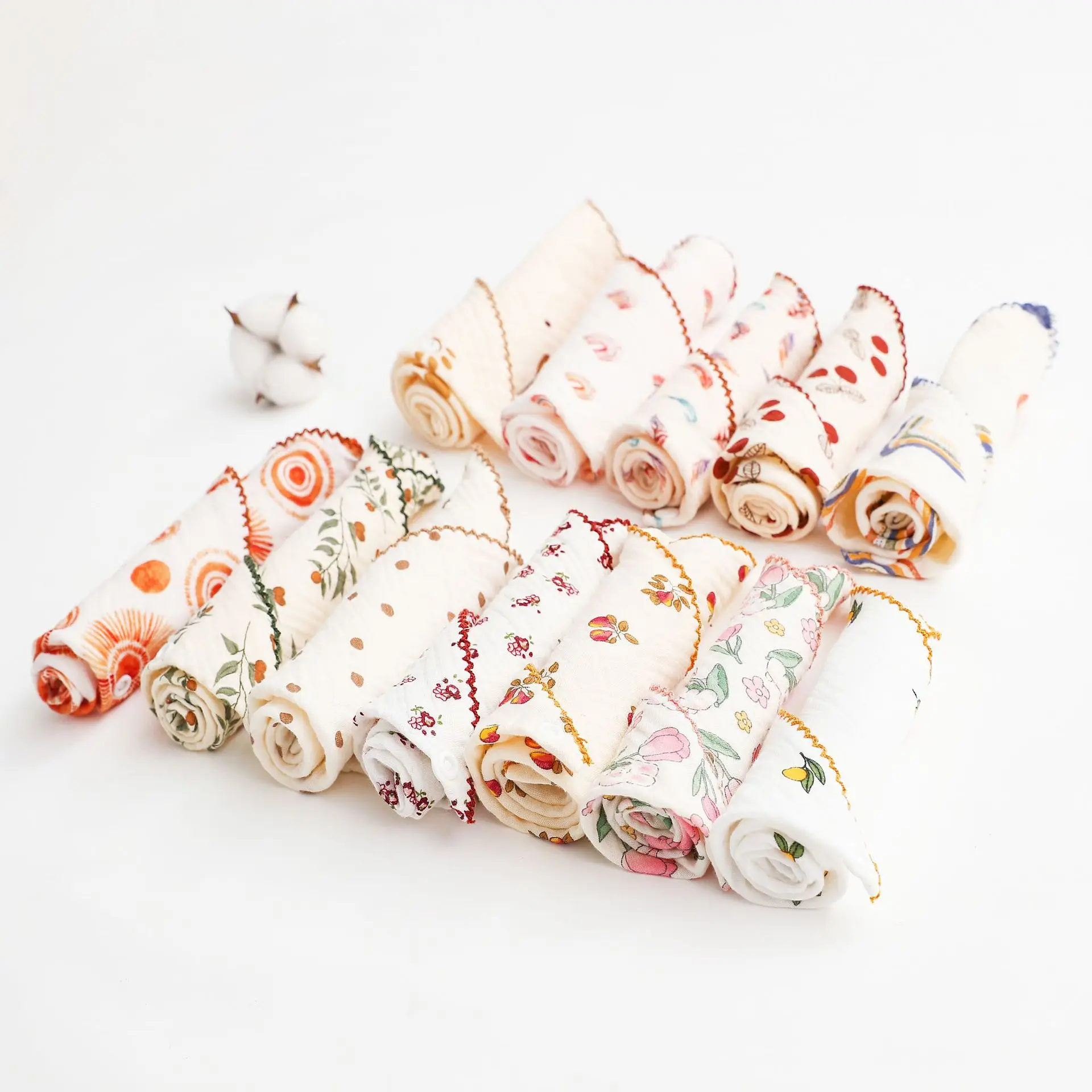 Baby Cotton Bibs Triangle Soft Lace Burp Cloth Saliva Towel Apron Bandana Scarf for Boys Girls Feeding Drool Bib Korean Style 4