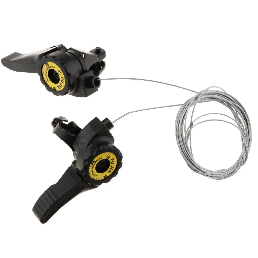Bicycle Shift Lever-2 Sets Bike Thumb Shifters 3x5/6/7 Speeds Cycling Bike Thumb Gear Shifter Friction Shifter Part for Mountain Road