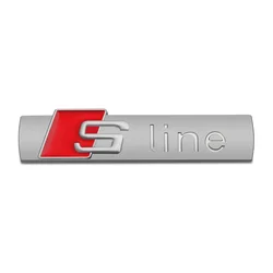 Premium Car 3D Metal S Line Logo Decal Badge Emblem Sticker (Matte silver)