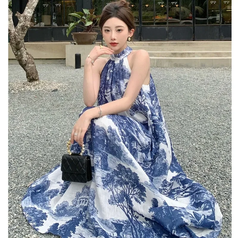 Vestidos Boho Para Damas De Honor Junior Con Falda AsiméTrica En Cascada Azul tinta