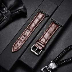Vintage Bamboo Pattern Leather Watchband Strap for 42 44 45 49 S10-46MM (Brown White-B)