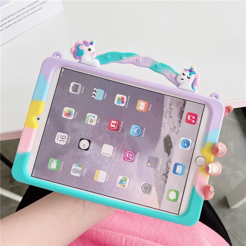 

For samsung galaxy Tab A9 S7 FE S8 Plus 12.4 11 10.1 T295 290 297 505 10.4 A7 S6 A8 8.7 Unicorn Tablet Soft Silicon Stand Case
