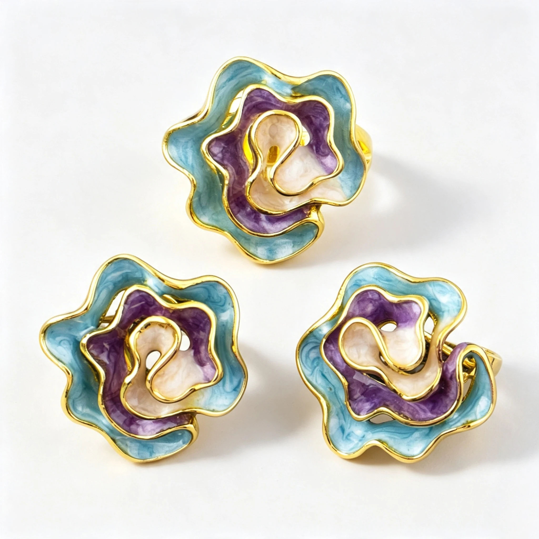 Radiant Rainbow Earrings: Gold-Plated Statement Jewelry