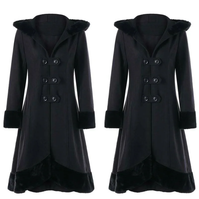 Women Victorian Coat Gothic Jacket Black Steampunk Corset Lady Outwear 2