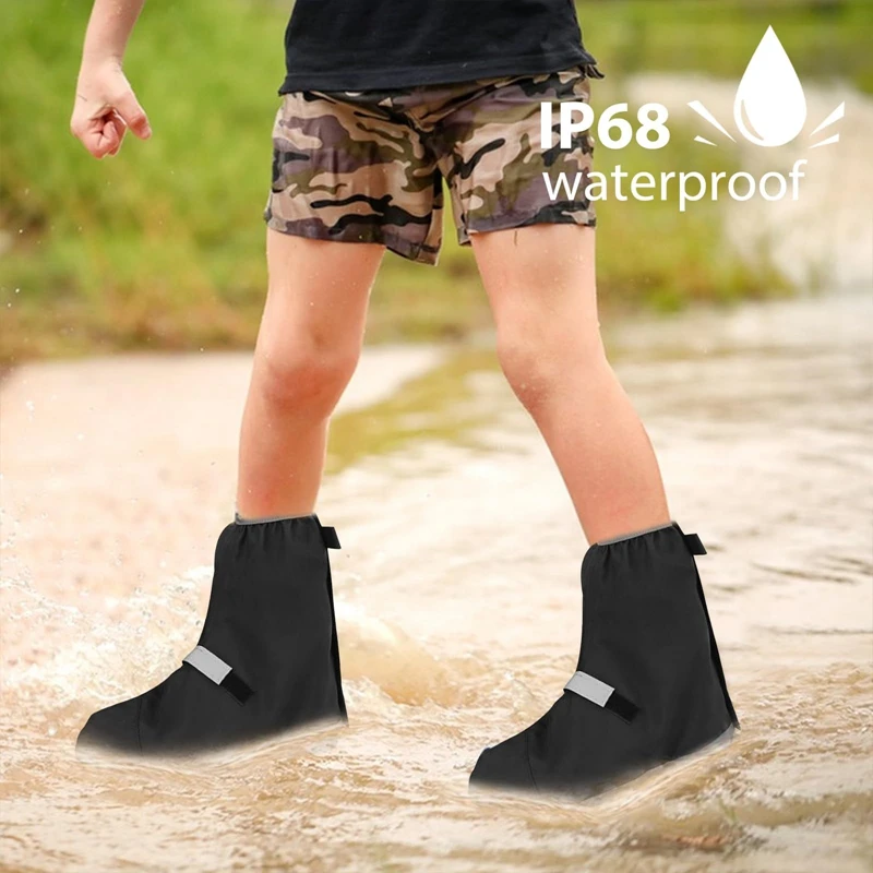 Surchaussures unisexes réutilisables et imperméables pour vélo, moto et randonnée, avec réflecteurs de sable et de pluie._voghion.com