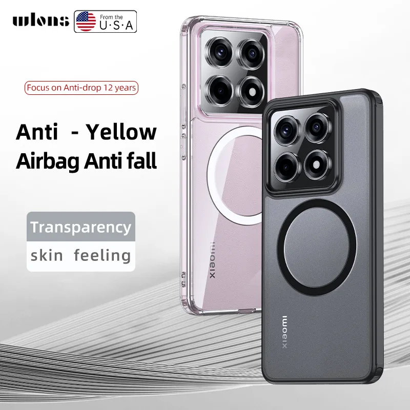 Magnetic Airbag Case with Dull Polish and Wireless Charging Compatibility - Anti-Knock Protection Cover