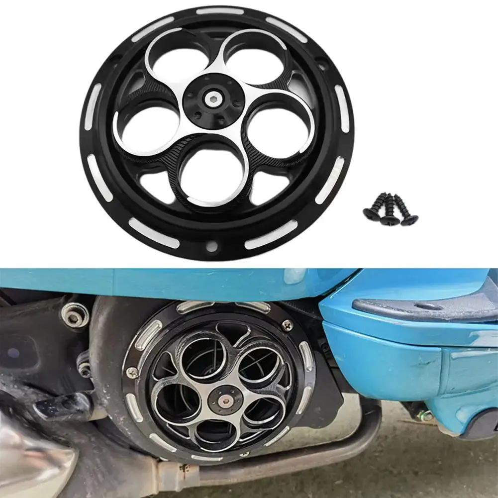 Fan Cover for vespa Sprint Primavera 150 2013- Rotating Cooling Fan Cover Motorcycle CNC Aluminum Engine Radiator motorcycle cooling fan