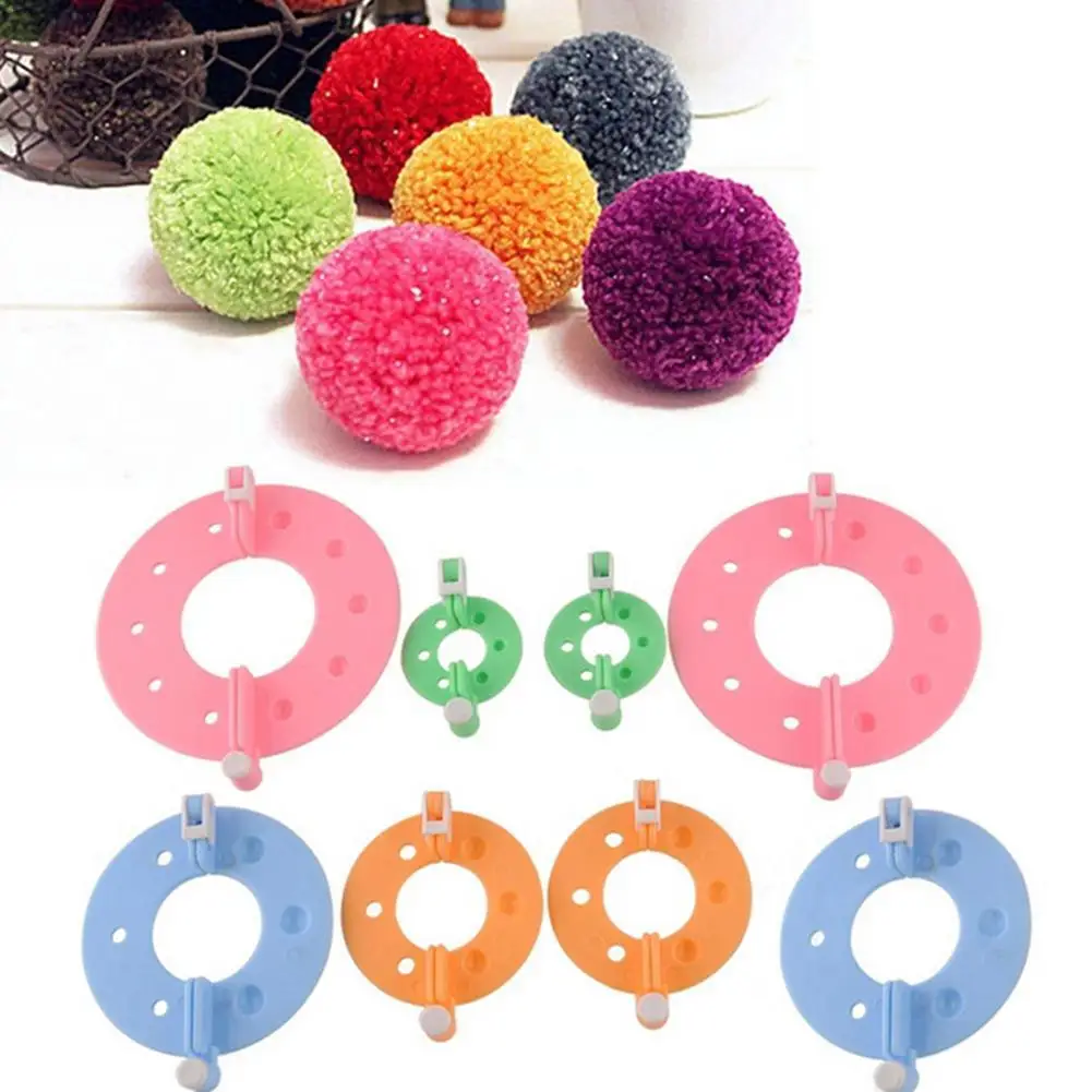 Pompom Maker Kit Knitting Crafts Different Sizes Ball Knitting Machine Plush Making Toll Kit Crafts Accessorories 8 Pcs