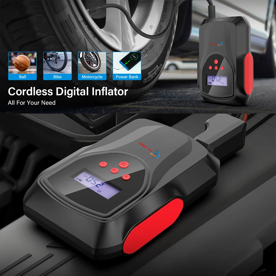 Multi-function Car Jump Starter Air Pump Power Bank Portable Air Compressor Cars Battery Starters Starting Auto Tyre Inflator car jump starter jump starter